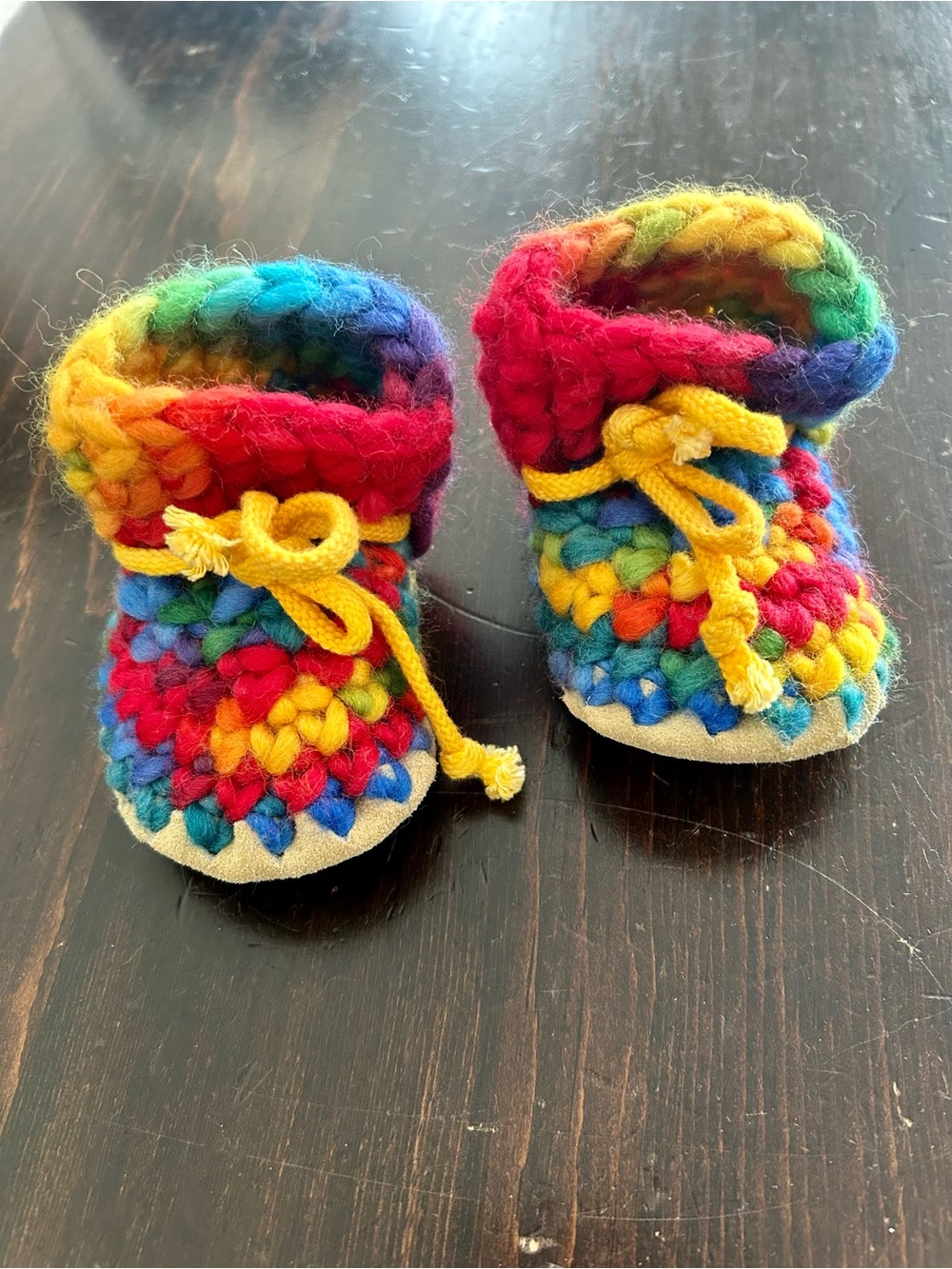 Padraig Rainbow Knit Baby Cottage Slippers Moccasins | B3